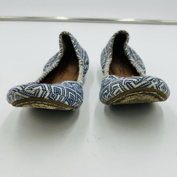 Lucky Brand Erin Women's Size 7.5B Flats Shoes Slip On Ballet Blue Aztec Print - Picture 4 of 8